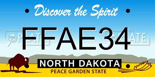 FFAE34 North Dakota License Plate