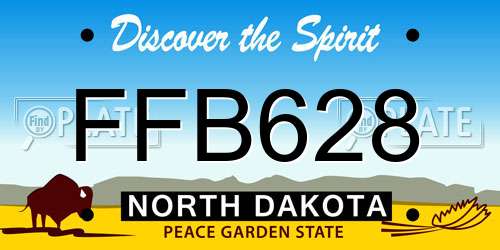 FFB628 North Dakota License Plate