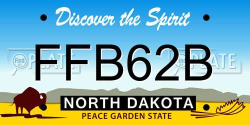 FFB62B North Dakota License Plate