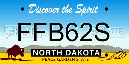 FFB62S North Dakota License Plate