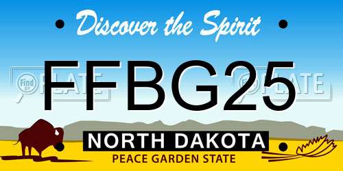FFBG25 North Dakota License Plate