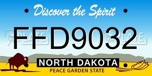 FFD9032 North Dakota License Plate