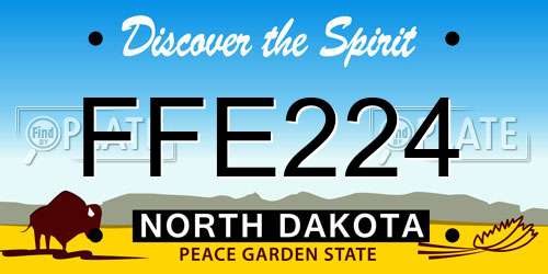 FFE224 North Dakota License Plate