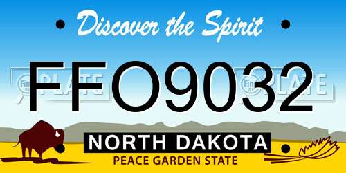FFO9032 North Dakota License Plate