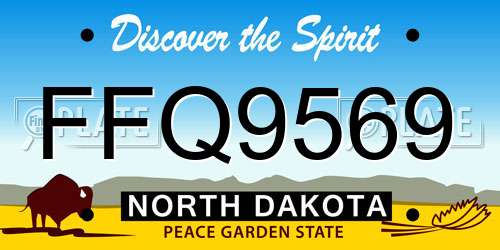 FFQ9569 North Dakota License Plate