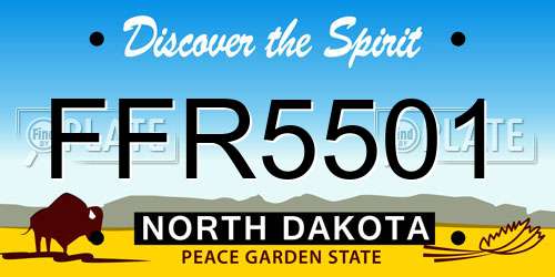 FFR5501 North Dakota License Plate