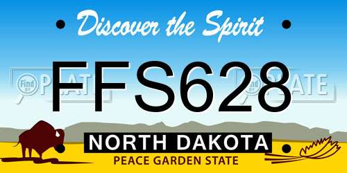 FFS628 North Dakota License Plate