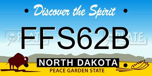 FFS62B North Dakota License Plate
