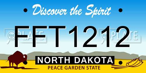 FFT1212 North Dakota License Plate