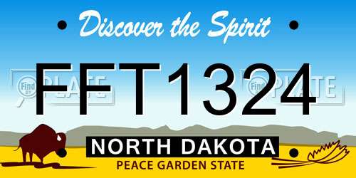 FFT1324 North Dakota License Plate