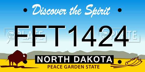 FFT1424 North Dakota License Plate