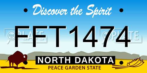 FFT1474 North Dakota License Plate