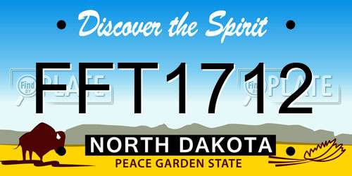 FFT1712 North Dakota License Plate
