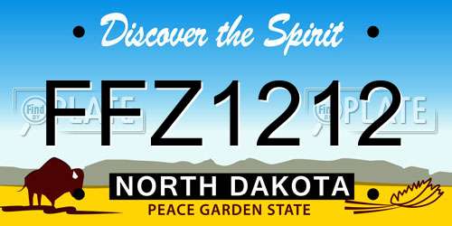 FFZ1212 North Dakota License Plate