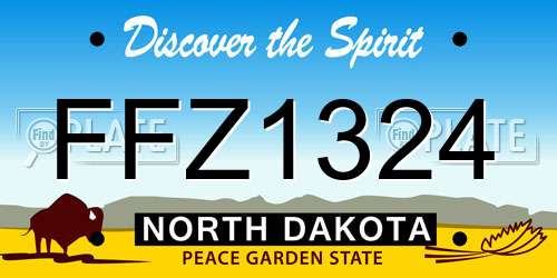 FFZ1324 North Dakota License Plate
