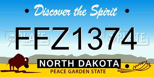 FFZ1374 North Dakota License Plate