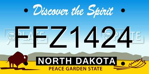 FFZ1424 North Dakota License Plate
