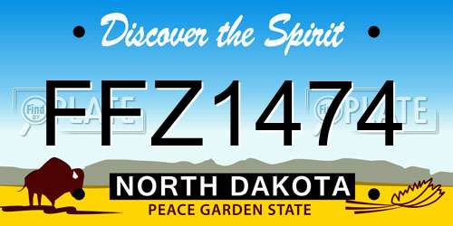 FFZ1474 North Dakota License Plate