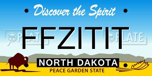 FFZITIT North Dakota License Plate
