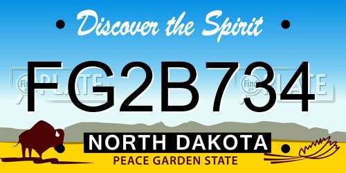 FG2B734 North Dakota License Plate
