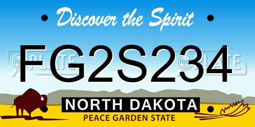 FG2S234 North Dakota License Plate
