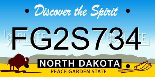 FG2S734 North Dakota License Plate