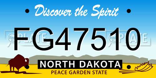 FG47510 North Dakota License Plate