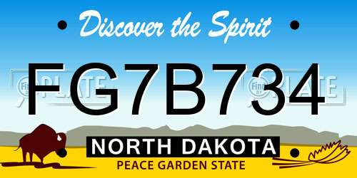 FG7B734 North Dakota License Plate