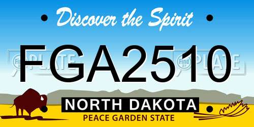 FGA2510 North Dakota License Plate