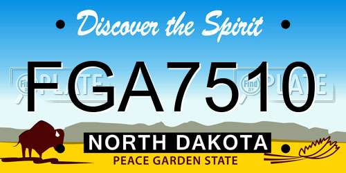 FGA7510 North Dakota License Plate