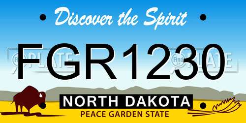 FGR1230 North Dakota License Plate
