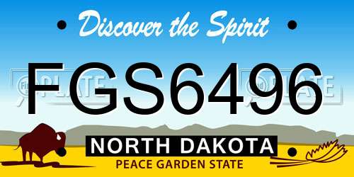 FGS6496 North Dakota License Plate