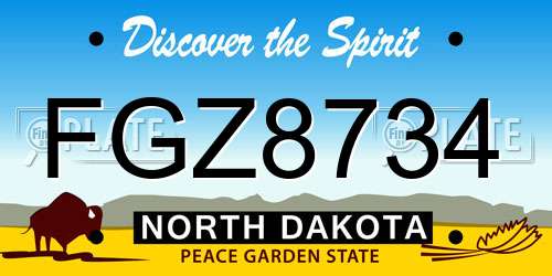 FGZ8734 North Dakota License Plate