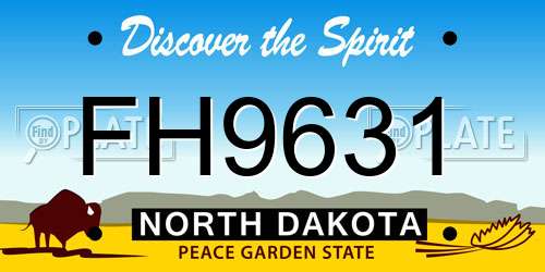 FH9631 North Dakota License Plate