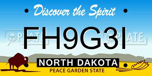 FH9G3I North Dakota License Plate