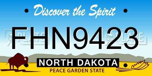 FHN9423 North Dakota License Plate
