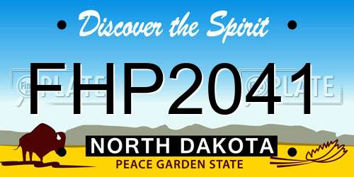 FHP2041 North Dakota License Plate