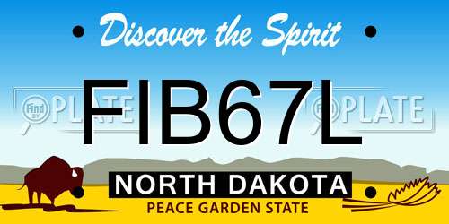 FIB67L North Dakota License Plate