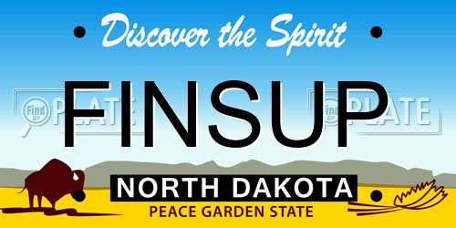 FINSUP North Dakota License Plate