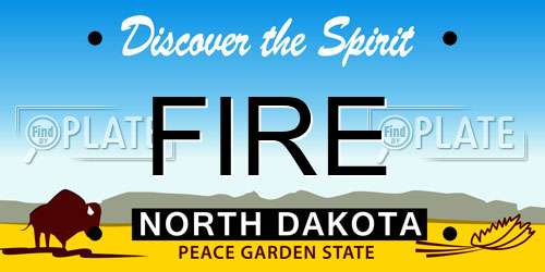 FIRE North Dakota License Plate