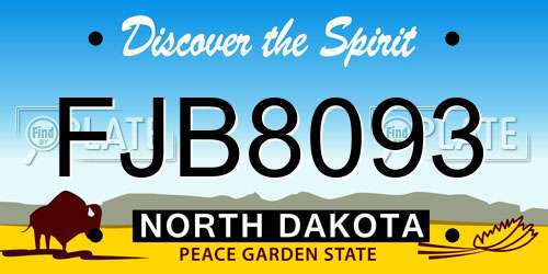 FJB8093 North Dakota License Plate