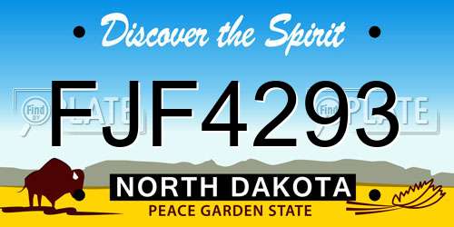 FJF4293 North Dakota License Plate