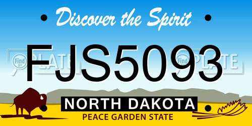FJS5093 North Dakota License Plate