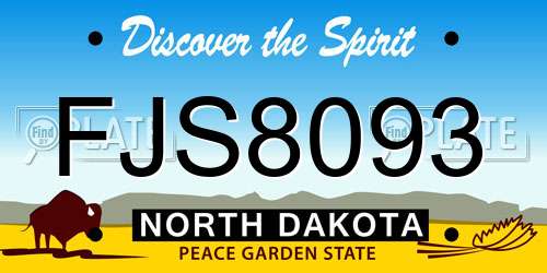 FJS8093 North Dakota License Plate