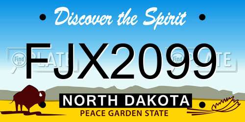 FJX2099 North Dakota License Plate