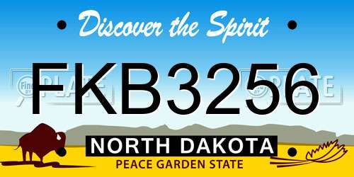 FKB3256 North Dakota License Plate