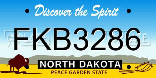 FKB3286 North Dakota License Plate