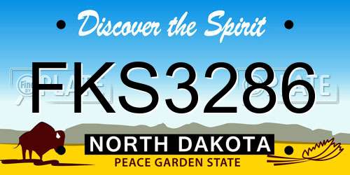 FKS3286 North Dakota License Plate