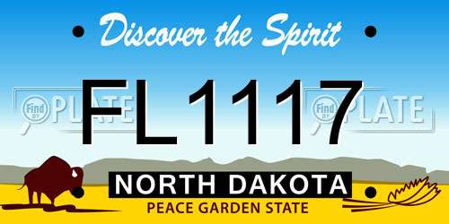 FL1117 North Dakota License Plate