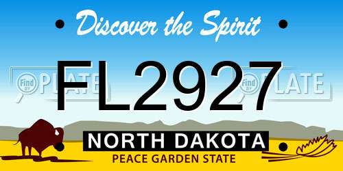 FL2927 North Dakota License Plate